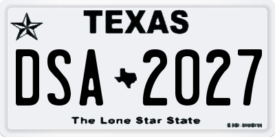 TX license plate DSA2027