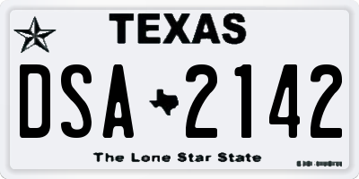 TX license plate DSA2142