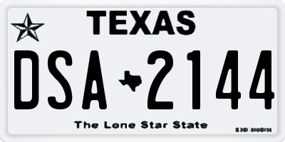 TX license plate DSA2144