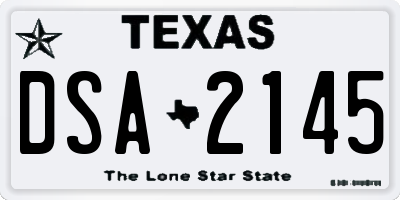 TX license plate DSA2145