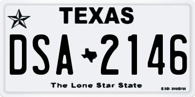 TX license plate DSA2146