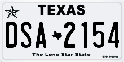 TX license plate DSA2154