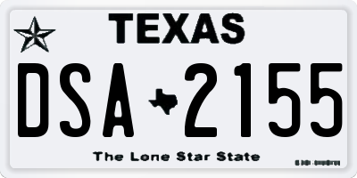 TX license plate DSA2155