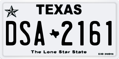 TX license plate DSA2161