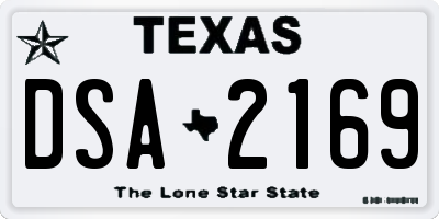 TX license plate DSA2169
