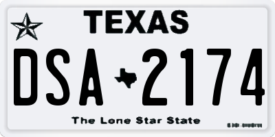 TX license plate DSA2174