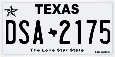 TX license plate DSA2175