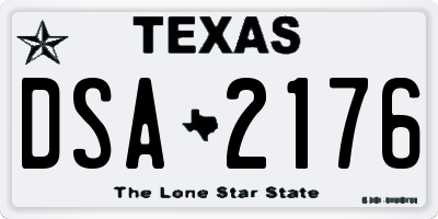 TX license plate DSA2176