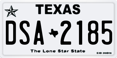 TX license plate DSA2185