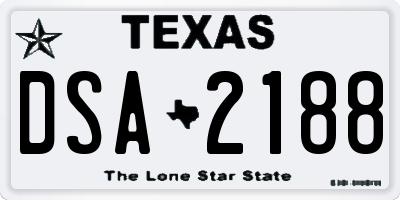 TX license plate DSA2188