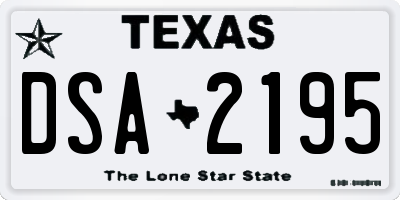 TX license plate DSA2195