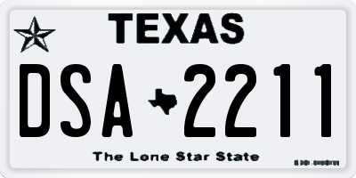 TX license plate DSA2211