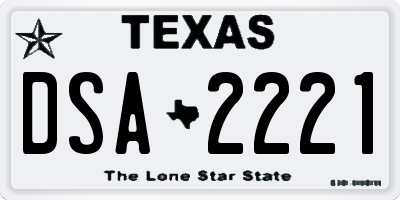 TX license plate DSA2221