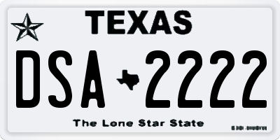 TX license plate DSA2222
