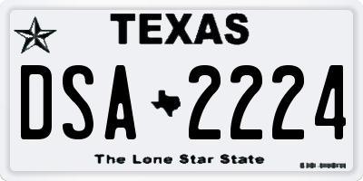 TX license plate DSA2224