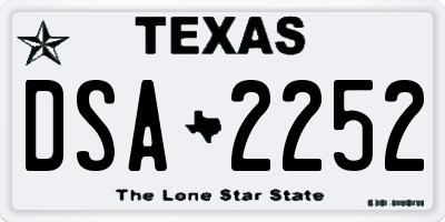TX license plate DSA2252