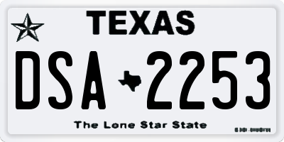 TX license plate DSA2253
