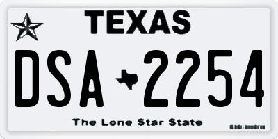TX license plate DSA2254