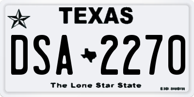 TX license plate DSA2270