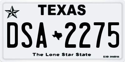 TX license plate DSA2275