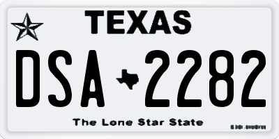 TX license plate DSA2282