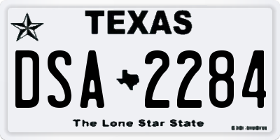 TX license plate DSA2284
