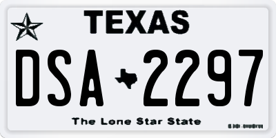 TX license plate DSA2297