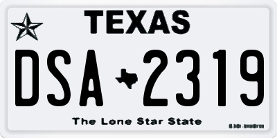 TX license plate DSA2319