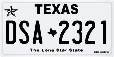 TX license plate DSA2321