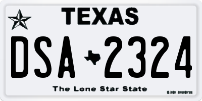 TX license plate DSA2324