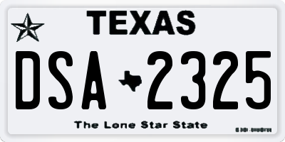 TX license plate DSA2325