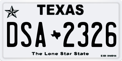 TX license plate DSA2326