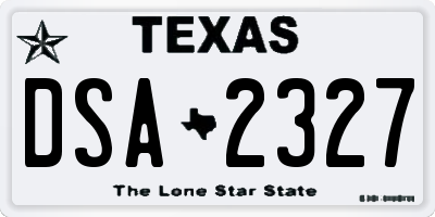 TX license plate DSA2327