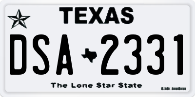 TX license plate DSA2331