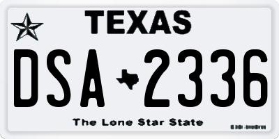 TX license plate DSA2336