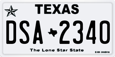 TX license plate DSA2340