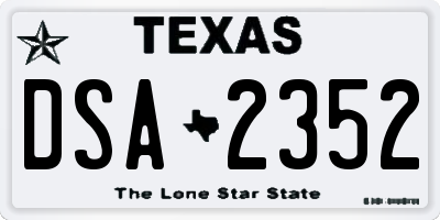 TX license plate DSA2352
