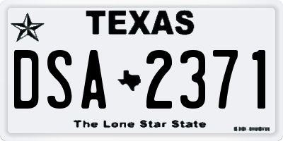 TX license plate DSA2371
