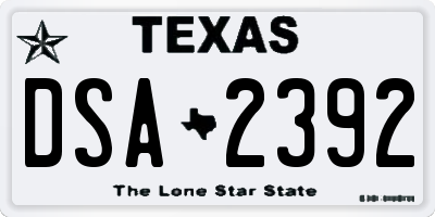 TX license plate DSA2392