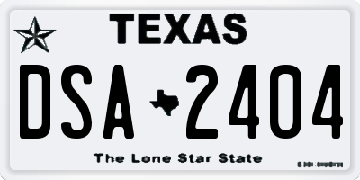 TX license plate DSA2404