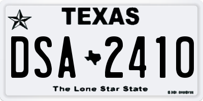TX license plate DSA2410