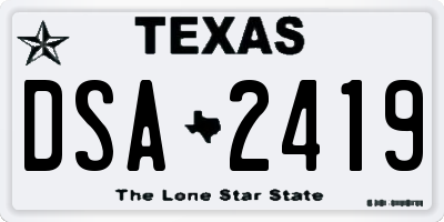 TX license plate DSA2419
