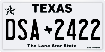TX license plate DSA2422