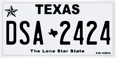 TX license plate DSA2424