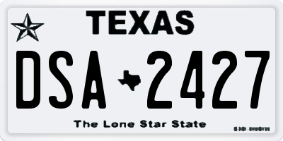TX license plate DSA2427