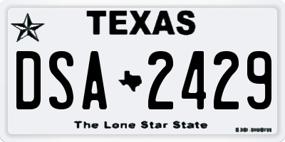 TX license plate DSA2429