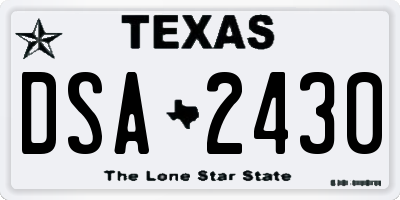 TX license plate DSA2430