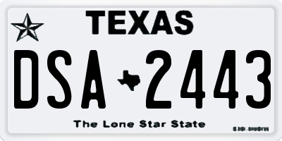 TX license plate DSA2443