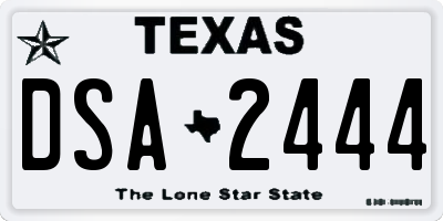 TX license plate DSA2444