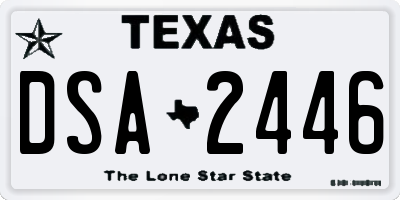 TX license plate DSA2446